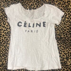 Céline Paris White T-Shirt